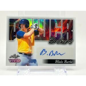 2024 Leaf Vivid Blake Burke Power Brokers Prismatic White Auto 1/6 SP Brewers